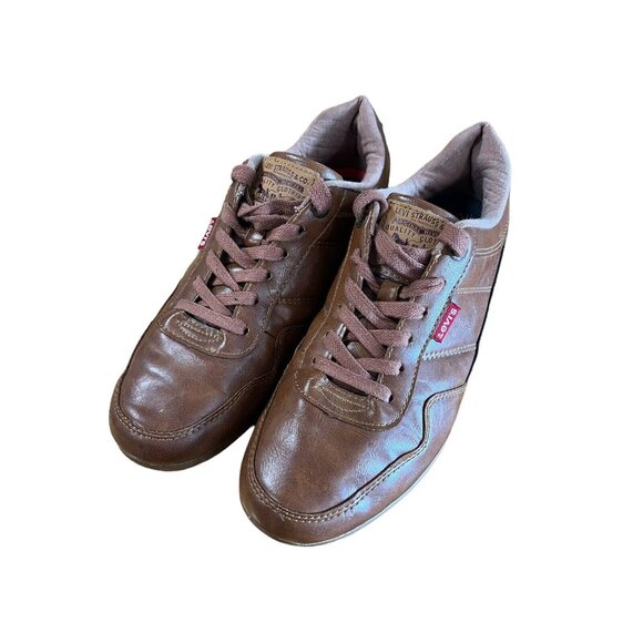 Vintage Levi Strauss & Co. Brown Lace Up‎ Sneakers Red Tab Size 9.5 - Picture 2 of 9